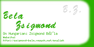 bela zsigmond business card